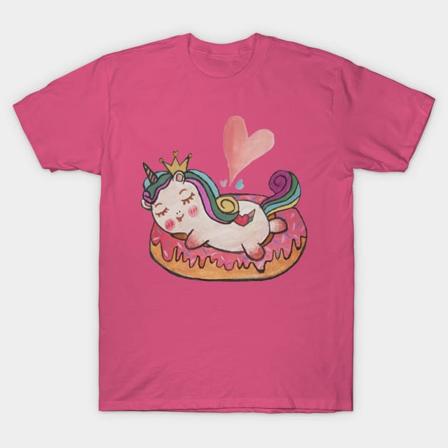 Unicorn Donut T-Shirt by Dhme